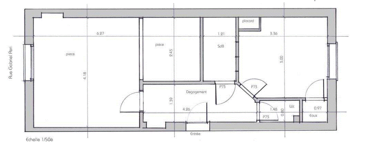 plan de l'appartement avant la renovation